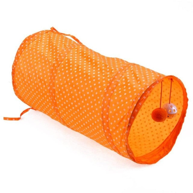 Funny Pet Cat Tunnel Polyester fiber Cat Play Tunnel Tubes Collapsible Crinkle 1 Holes Kitten Cat Toys Rabbit Play Tunnel