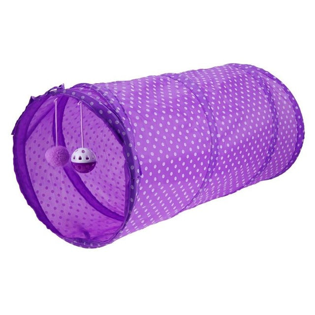 Funny Pet Cat Tunnel Polyester fiber Cat Play Tunnel Tubes Collapsible Crinkle 1 Holes Kitten Cat Toys Rabbit Play Tunnel