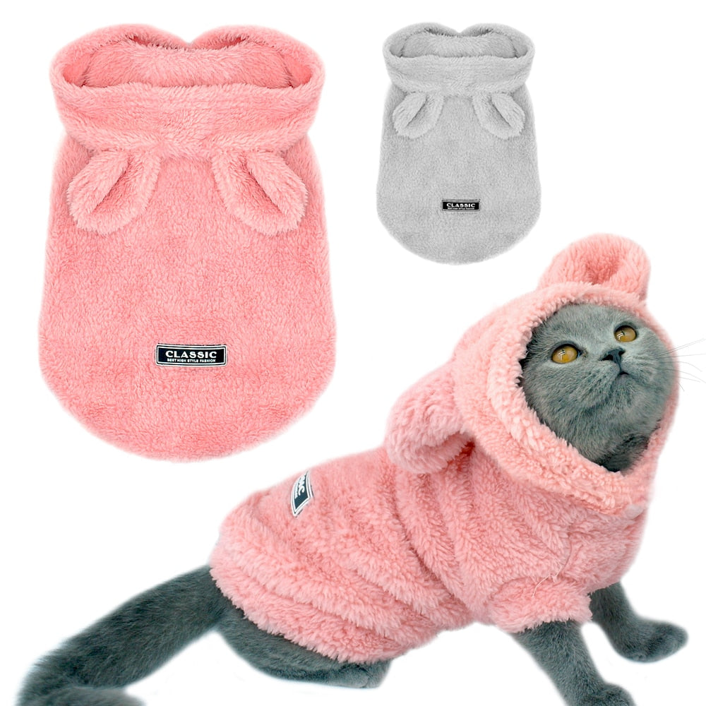 Warm Cat Clothes Winter Pet Puppy Kitten Coat Jacket For Small Medium Dogs Cats Chihuahua Yorkshire Clothing Costume Pink S-2XL