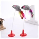 Cat Interactive Toy Stick Feather Wand With Small Bell Mouse Cage Toys Plastic Artificial Colorful Cat Teaser Toy Pet Supplies